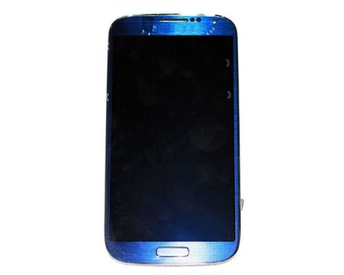 Дисплей (экран) в сборе с тачскрином full set для Samsung Galaxy S4 I9500 голубой цвет