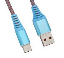 USB кабель "LP" Type-C "Носки" голубой