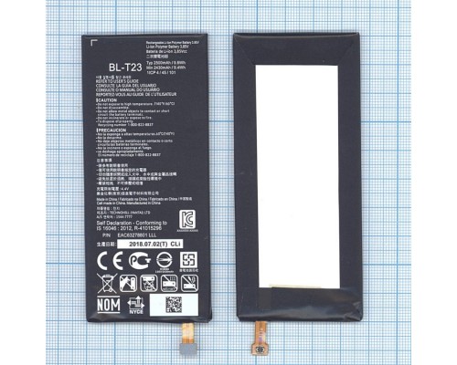 Аккумуляторная батарея (аккумулятор) BL-T23 для LG F690L, X Cam 4G 2500mAh / 9.63Wh 3,85V