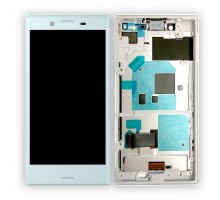 Дисплей (экран) в сборе с тачскрином для Sony Xperia X compact (F5321) с рамкой белый