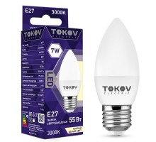 Лампа светодиодная 7Вт С37 3000К Е27 176-264В TOKOV ELECTRIC TKE-C37-E27-7-3K