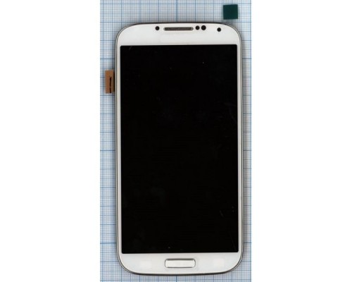 Дисплей (экран) в сборе с тачскрином для Samsung i9500 Galaxy S4 с рамкой белый (TFT LCD)