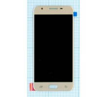 Дисплей (экран) в сборе с тачскрином для Samsung J5 Prime G570F/DS золото (Premium LCD)