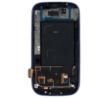 Дисплей (экран) в сборе с тачскрином для Samsung Galaxy S3 GT-I9300 синий с рамкой