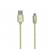 USB кабель "LP" Micro USB косичка 1м зеленый