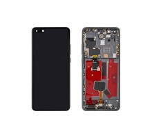 Дисплей (экран) в сборе с тачскрином для Huawei P40 Pro черный с рамкой Premium SC LCD