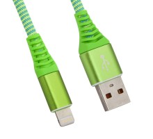 USB кабель "LP" для Apple 8 pin "Носки" (зеленый/блистер)