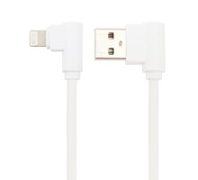 USB кабель "LP" для Apple 8 pin L-коннектор "Круглый шнурок" (белый/коробка)