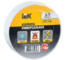 Изолента ПВХ 0.13х15мм (рул.10м) бел. IEK UIZ-13-10-10M-K01