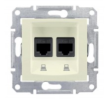 Розетка компьютерная 2-м СП Sedna RJ45 кат.5E UTP неэкранир. механизм беж. SchE SDN4400147