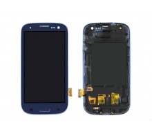 Дисплей (экран) в сборе с тачскрином для Samsung i9300 Galaxy S III в рамке синий (TFT LCD)