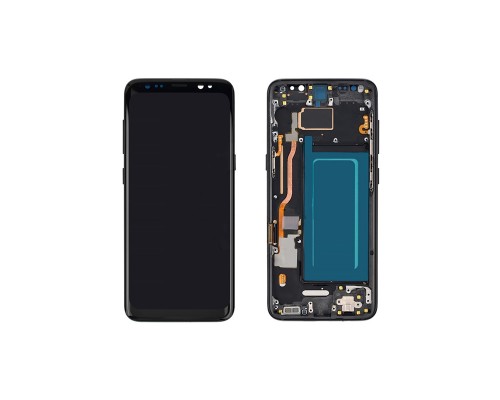 Дисплей (экран) в сборе с тачскрином для Samsung Galaxy S8 G950F черный с рамкой (OLED)