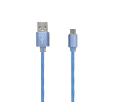 USB кабель "LP" Type-C косичка 1м голубой