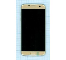 Дисплей (экран) в сборе с тачскрином для Samsung Galaxy S7 Edge SM-G935FD золотой с рамкой (Premium LCD)