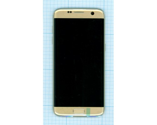 Дисплей (экран) в сборе с тачскрином для Samsung Galaxy S7 Edge SM-G935FD золотой с рамкой (Premium LCD)