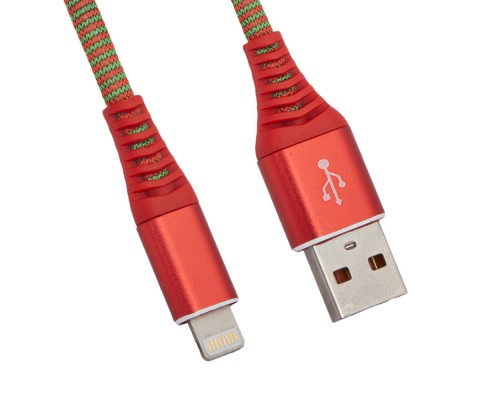 USB кабель "LP" для Apple 8 pin "Носки" (красный/блистер)