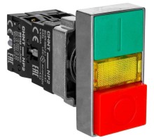 Кнопка двойная NP2-BW8465 1НО+1НЗ AC 230В(LED) IP40 CHINT 573829