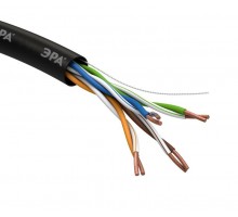 Кабель витая пара U/UTP кат.5e 4х2х24AWG solid CU PE OUTDOOR черн. 305м (м) Эра Б0044431