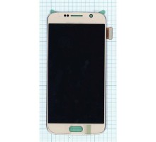 Дисплей (экран) в сборе с тачскрином для Samsung Galaxy S6, S6 Duos G920F золото (Premium LCD)