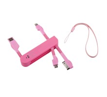 USB Дата-кабель LP 3 в 1 micro USB для Apple 8 pin, Apple 30 pin карманный розовый