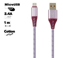 USB кабель "LP" Micro USB "Носки" фиолетовый