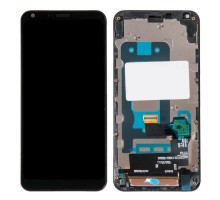 Дисплей (экран) в сборе с тачскрином для LG Q6, Q6a, Q6+ M700 с рамкой черный