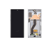 Дисплей (экран) в сборе с тачскрином для Samsung Galaxy Note10 Plus N975F с рамкой серебро (Premium SC LCD)