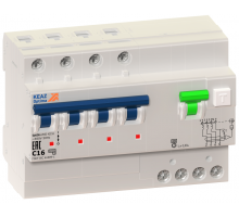 Выключатель автоматический дифференциального тока 4п C 16А 30мА тип A 6кА OptiDin VD63 УХЛ4 КЭАЗ 103476