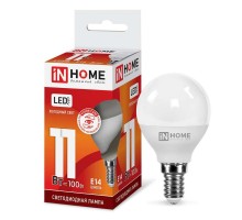 Лампа светодиодная LED-ШАР-VC 11Вт шар 230В E14 6500К 1050лм IN HOME 4690612024929