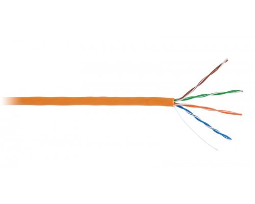 Кабель U/UTP 4 пары кат.5e класс D 100МГц ож BC чистая медь внутр. LSZH нг(B)-HF оранж. (уп.305м) NETLAN EC-UU004-5E-LSZH-OR
