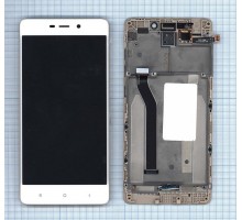 Дисплей (экран) в сборе с тачскрином для Xiaomi Redmi 4 Prime, Redmi 4 Pro белый с рамкой