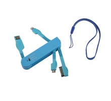 USB Дата-кабель LP 3 в 1 micro USB для Apple 8 pin, Apple 30 pin карманный синий