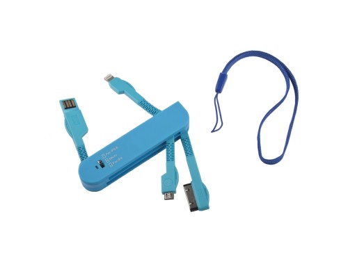 USB Дата-кабель LP 3 в 1 micro USB для Apple 8 pin, Apple 30 pin карманный синий