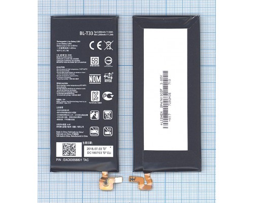 Аккумуляторная батарея (аккумулятор) BL-T33 для LG M700A, Q6 3000mAh / 11.55Wh 3,85V