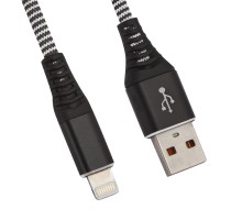 USB кабель "LP" для Apple 8 pin "Носки" (черный/блистер)