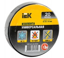 Изолента ПВХ 0.13х15мм (рул.20м) черн. IEK UIZ-13-10-K02