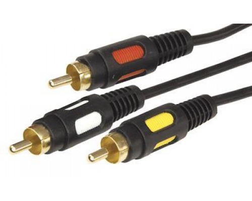 Шнур 3RCA Plug - 3RCA Plug 5м (GOLD) Rexant 17-0215