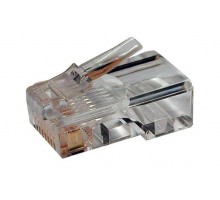 Разъем RJ45 8P8C кат.5E UTP PLUG-8P8C-U-C5-100 для ож и мж кабеля Hyperline 49377