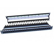 Патч-панель 19дюйм 1U RJ45 кат.6 24 порта Dual IDC ROHS PP3-19-24-8P8C-C6-110D черн. Hyperline 246107