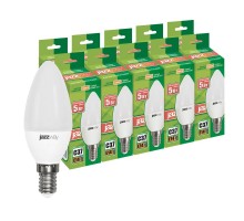 Лампа светодиодная PLED-ECO 5Вт C37 свеча 3000К тепл. бел. E14 400лм 230В 50Гц (уп.10шт) JazzWay 2856548