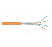 Кабель витая пара F/UTP кат.5e 4х2х24AWG solid LSZH оранж. (уп.305м) NIKOLAN NKL 2200C-OR