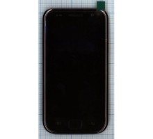 Дисплей (экран) в сборе с тачскрином для Samsung Galaxy S GT-I9000 черный с рамкой (Premium LCD)