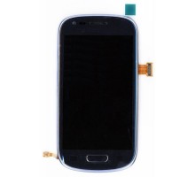 Дисплей (экран) в сборе с тачскрином для Samsung Galaxy S3 mini GT-I8190 синий с рамкой