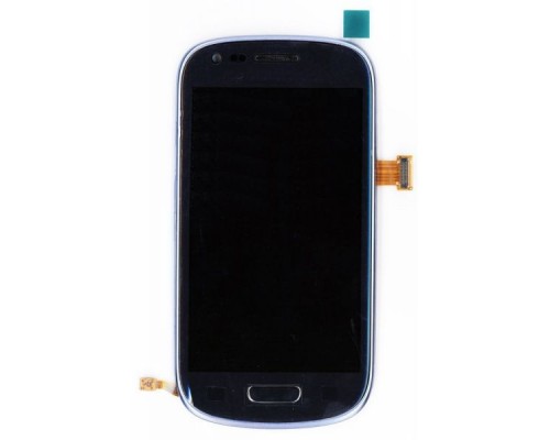 Дисплей (экран) в сборе с тачскрином для Samsung Galaxy S3 mini GT-I8190 синий с рамкой