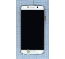 Дисплей (экран) в сборе с тачскрином для Samsung Galaxy S6 Edge SM-G925F белый с рамкой (Premium LCD)