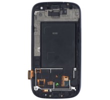 Дисплей (экран) в сборе с тачскрином для Samsung Galaxy S3 GT-I9300 черный с рамкой