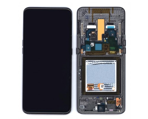 Дисплей (экран) в сборе с тачскрином для Samsung SM-A805FD Galaxy A80 с рамкой черный (Premium LCD)