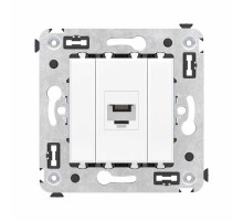 Розетка телефонная 1-м СП Avanti "Белое облако" RJ12 без шторок механизм DKC 4400613