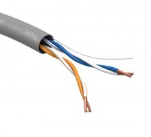 Кабель витая пара U/UTP кат.5e 2х2х24AWG solid CCA PVC SIMPLE сер. 305м (м) Эра Б0044433