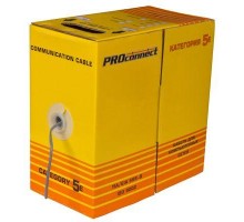 Кабель витая пара F/UTP 2х2х24AWG кат.5e solid CCA PVC сер. 305м (м) PROCONNECT 01-0121-3